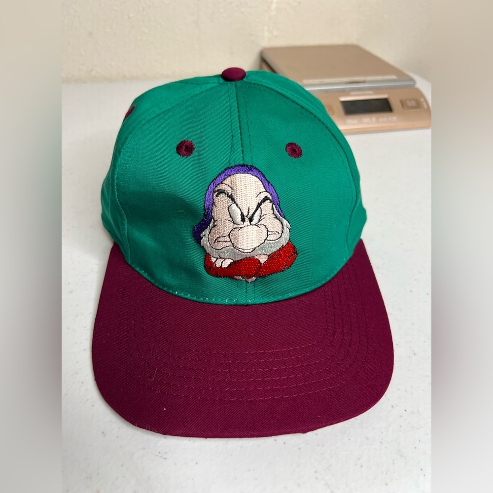 Vintage 90s Youth Grumpy Snow White Disney Snapback Movie Promo Hat cap